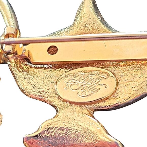 Kirks Folly  Lamp Brooch with Charms, Gold - Picture 3 of 4